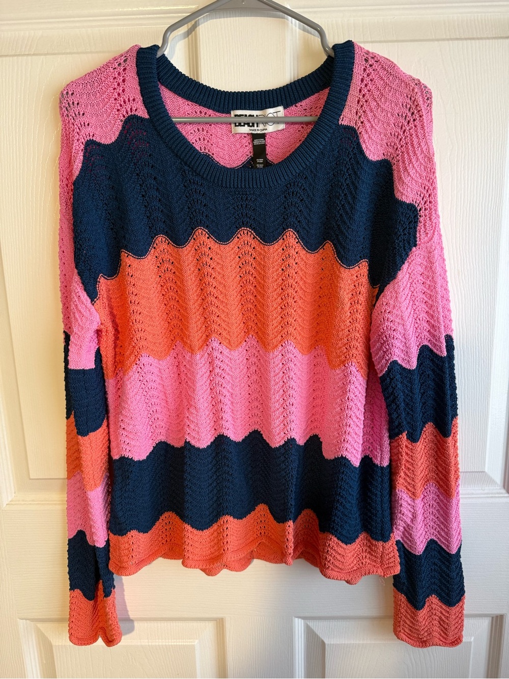 Beach Riot Beach Cover-Up Sweater Seashell Isle Color Block XL - Picture 2 of 5